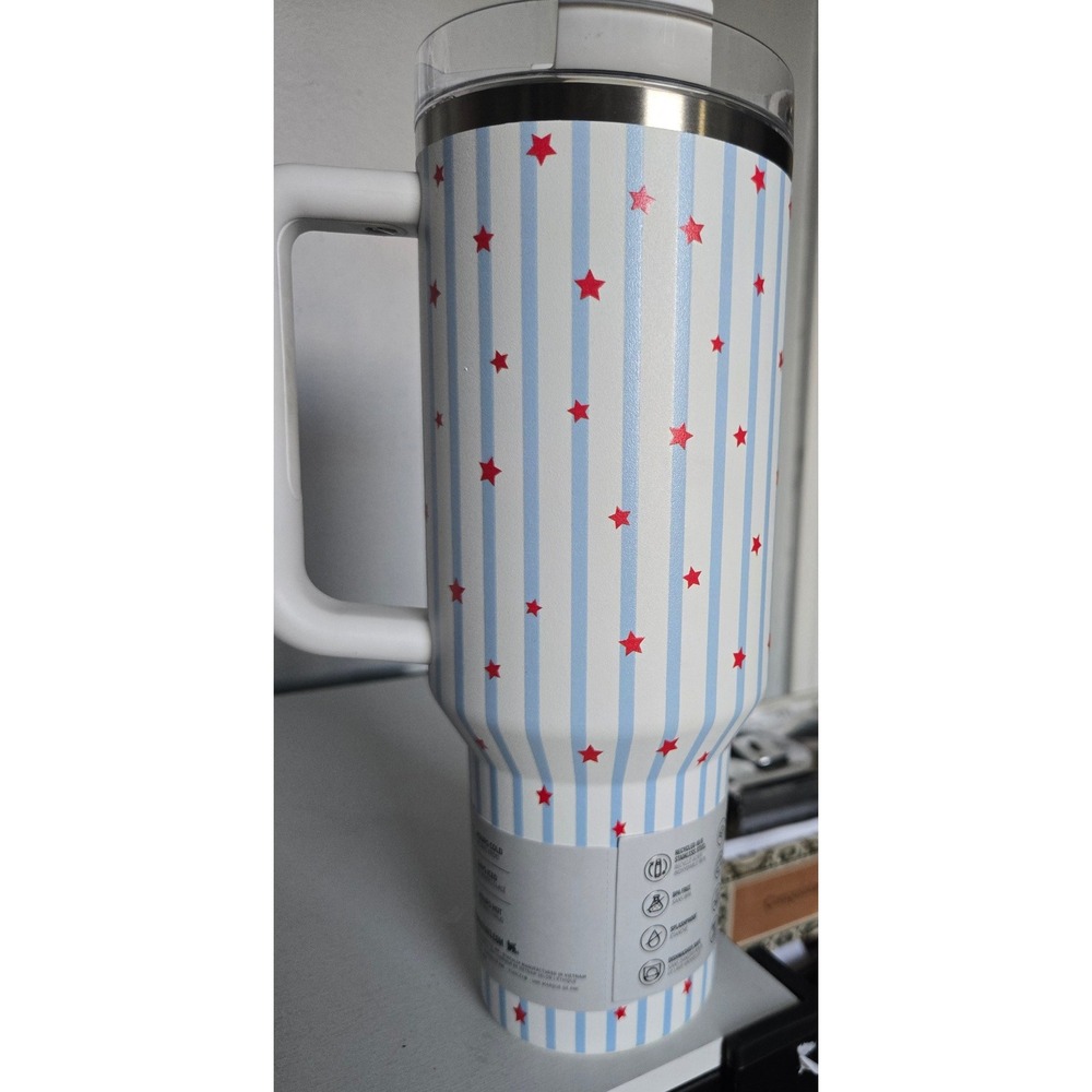 Stanley Quencher H2.0 FlowState 40oz Tumbler Blue Starry Stripes 10-13230-0355 - Picture 3 of 6